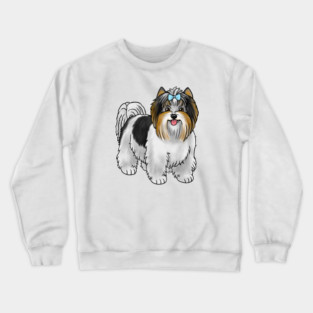 Dog - Biewer Terrier - Tricolor Crewneck Sweatshirt