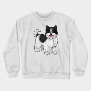 Dog - Biewer Terrier - Puppy Cut Black and White Crewneck Sweatshirt