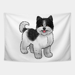 Dog - Biewer Terrier - Puppy Cut Black and White Tapestry