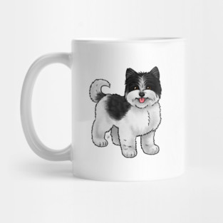 Dog - Biewer Terrier - Puppy Cut Black and White Mug