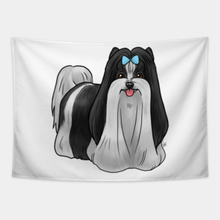Dog - Biewer Terrier - Show Cut Black and White Tapestry