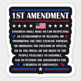 First Amendment U.S. Constitution Sticker