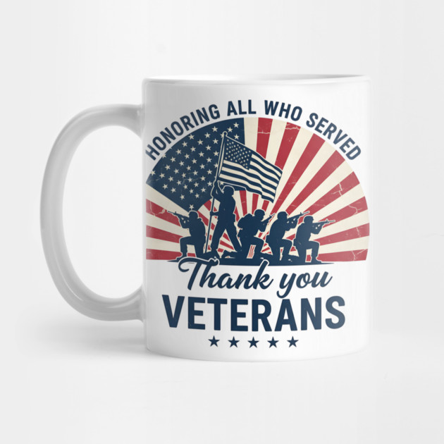 Honoring All Who Served | Thank You Veterans Day Patriotic American Flag Soldiers by ArtistTee ⭐⭐⭐⭐⭐