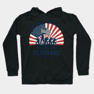 Honoring All Who Served | Thank You Veterans Day Patriotic American Flag Soldiers Hoodie