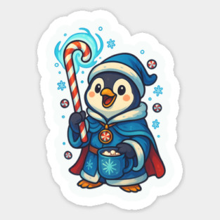 Ornament Paladin Penguin – Peppermint Magic Christmas Hero & Cozy Fantasy Tee Sticker