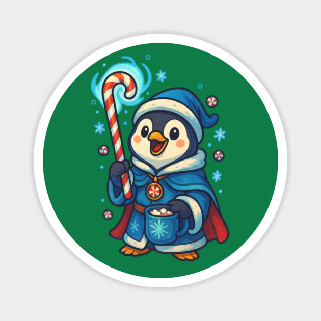 Ornament Paladin Penguin – Peppermint Magic Christmas Hero & Cozy Fantasy Tee Magnet by Anne Lee