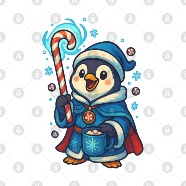 Ornament Paladin Penguin – Peppermint Magic Christmas Hero & Cozy Fantasy Tee by Anne Lee