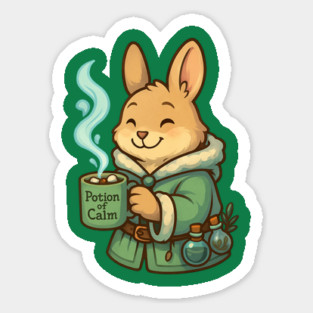Potion of Calm Bunny – Cozy Winter Alchemist & Gentle January Vibes Tee Magnet