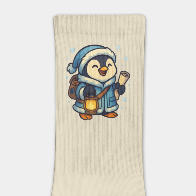 Lantern Guide Penguin – Cozy Winter Explorer & New Year Adventure Tee by Anne Lee