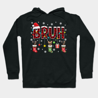 Red Buffalo Plaid Bruh Funny French Bulldog Christmas Hoodie