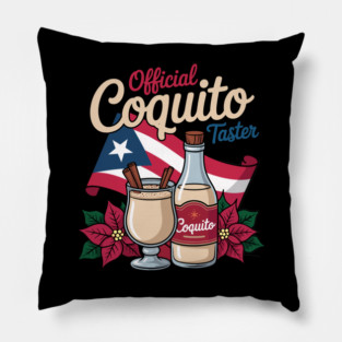 Official Coquito Tester Funny Puerto Rican Christmas Pillow