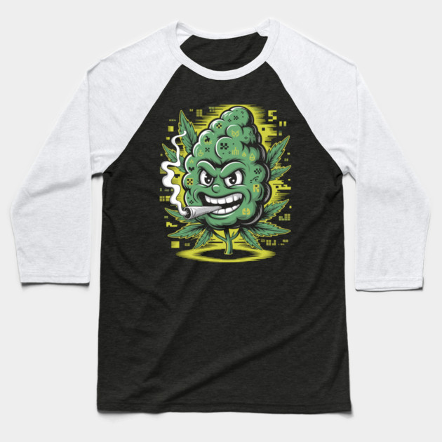 Nugget Glitch: High on Code Baseball T-Shirt by Cosmo Gazoo