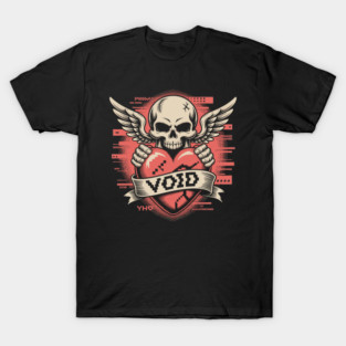 VOID of Love – Glitchcore Skull & Heart T-Shirt