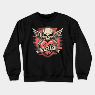 VOID of Love – Glitchcore Skull & Heart Crewneck Sweatshirt