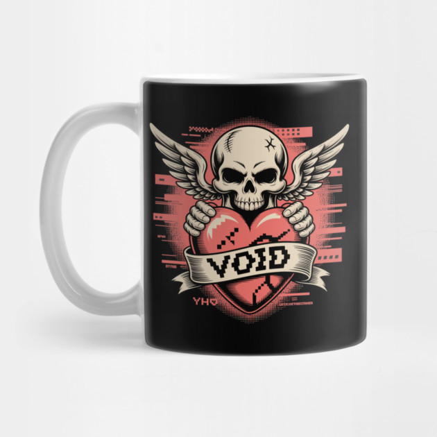 VOID of Love – Glitchcore Skull & Heart by Cosmo Gazoo