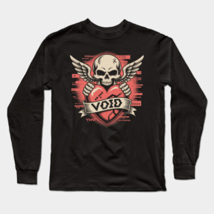 VOID of Love – Glitchcore Skull & Heart Long Sleeve T-Shirt