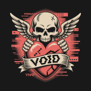 VOID of Love – Glitchcore Skull & Heart T-Shirt