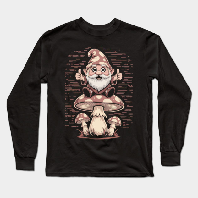 Gnome Trip: Thumbs Up for the Fungi Frontier Long Sleeve T-Shirt by Cosmo Gazoo