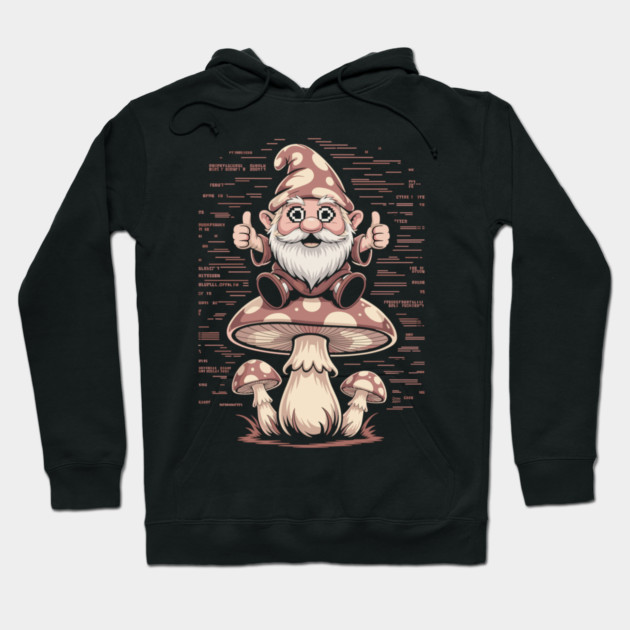 Gnome Trip: Thumbs Up for the Fungi Frontier Hoodie by Cosmo Gazoo