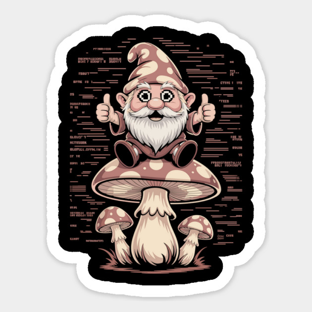 Gnome Trip: Thumbs Up for the Fungi Frontier Magnet by Cosmo Gazoo