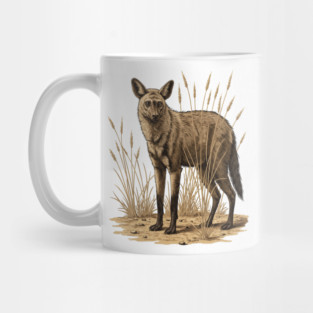 Aardwolf in Desert Grass Vintage Artwork Mug