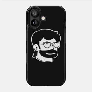 man with beard and eyeglasses Line art illustration Phone Case