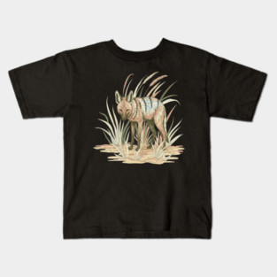 Aardwolf in Soft Desert Grass Artwork Kids T-Shirt