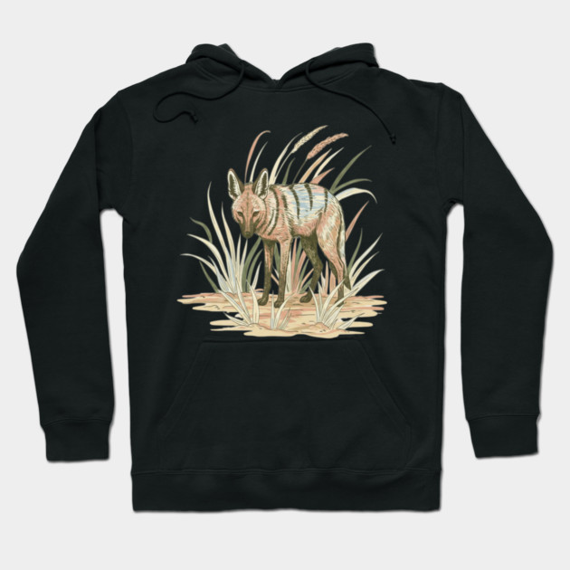 Aardwolf in Soft Desert Grass Artwork Hoodie by BirdsnStuff