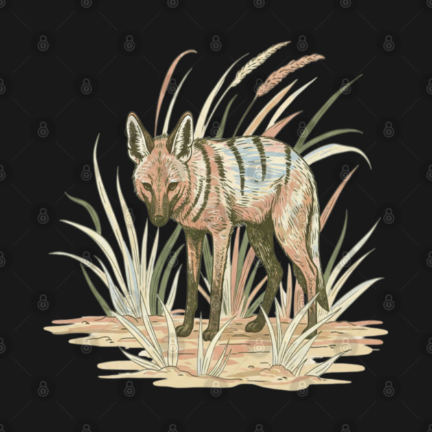 Aardwolf in Soft Desert Grass Artwork by BirdsnStuff