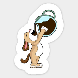 Dog Coffee Coffee pot Sticker