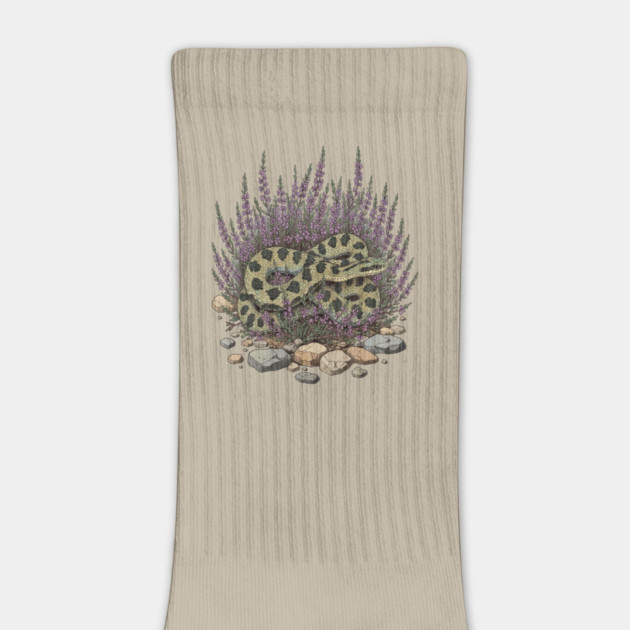 Adder in Heather Vintage Snake Artwork by BirdsnStuff