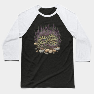 Adder in Heather Vintage Snake Artwork Baseball T-Shirt