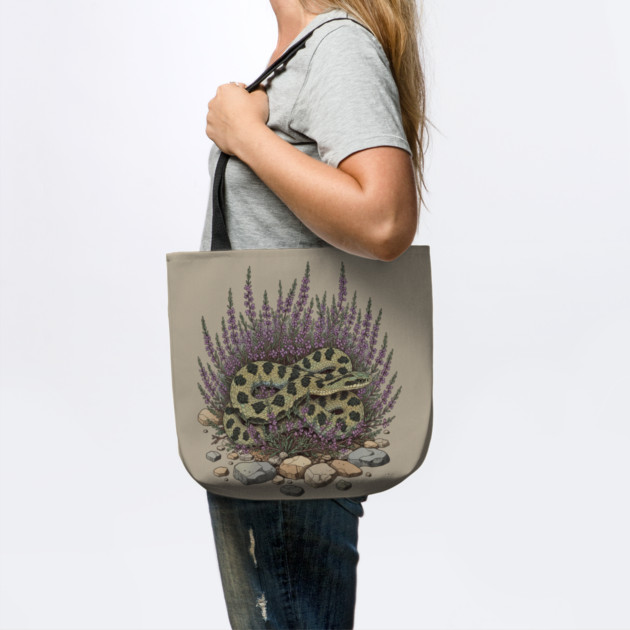 Adder in Heather Vintage Snake Artwork by BirdsnStuff