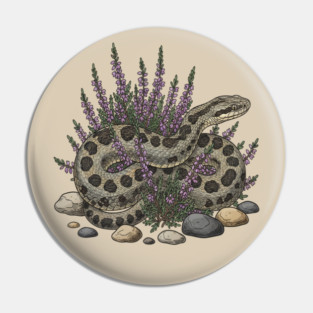 Adder Among Heather and Rocks Artwork Pin