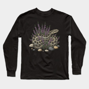 Adder Among Heather and Rocks Artwork Long Sleeve T-Shirt