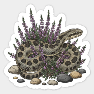 Adder Among Heather and Rocks Artwork Magnet