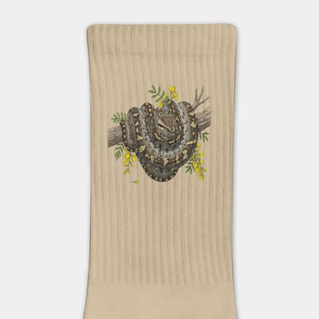 Majestic African Rock Python and Savanna Flowers by BirdsnStuff