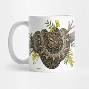 Majestic African Rock Python and Savanna Flowers Mug