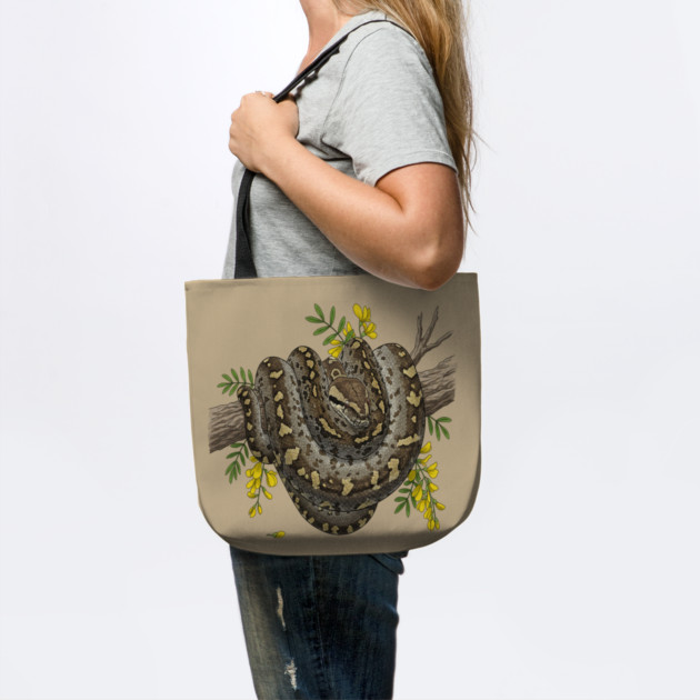 Majestic African Rock Python and Savanna Flowers by BirdsnStuff