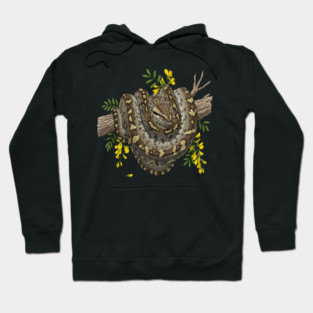 Majestic African Rock Python and Savanna Flowers Hoodie