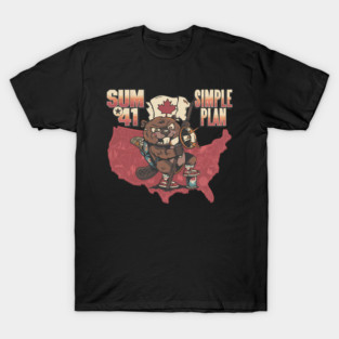 Simple Plan Sum 41 Pop Punk Beaver Mascot Canadian Pride T-Shirt
