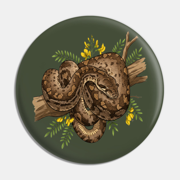 African Rock Python with Blossoms Pin by BirdsnStuff
