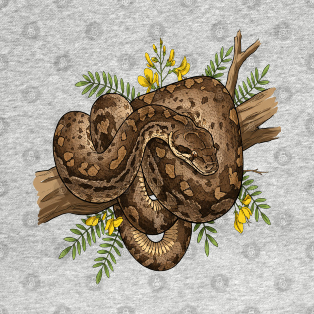 African Rock Python with Blossoms by BirdsnStuff