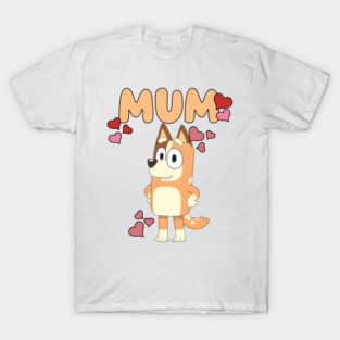 Bluey Mum, Bluey Family, Retro Chilli Heeler, Mum Bluey Birthday Party T-Shirt
