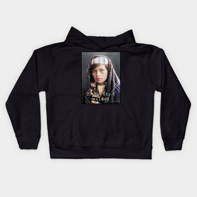 Edward Curtis In Beauty I Walked Photo Collection Kids Hoodie by Art2Wear
