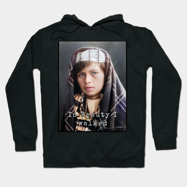 Edward Curtis In Beauty I Walked Photo Collection Hoodie by Art2Wear