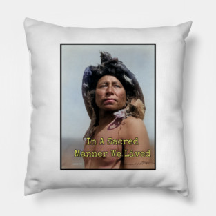 Edward Curtis Native American Photo, In Beauty, Pillow