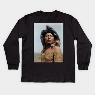 Edward Curtis Native American Photo, In Beauty, Kids Long Sleeve T-Shirt
