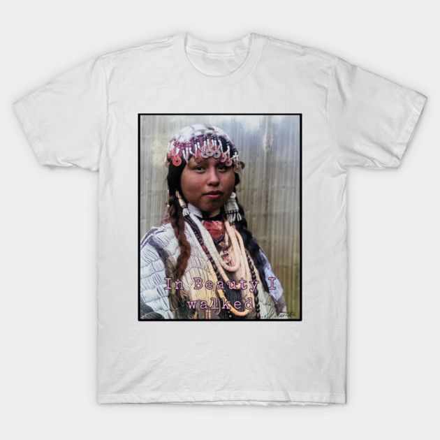 Edward Curtis In Beauty I Walked Photo Art T-Shirt by Art2Wear