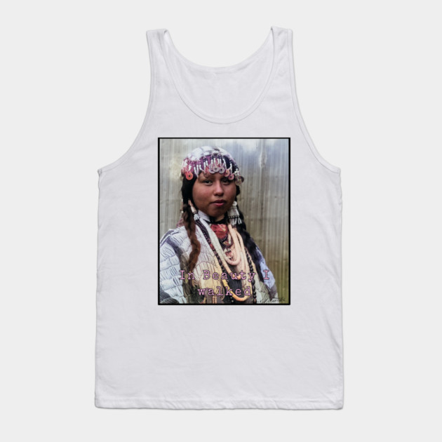Edward Curtis In Beauty I Walked Photo Art Tank Top by Art2Wear
